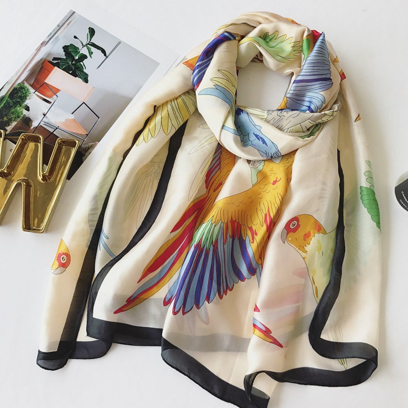 Accessoires Sjaals & omslagdoeken Sjaals Hand-Painted Silk Scarf/Brown Storm/ Best Gift for Women/100% Chiffon Silk/14x72/Neck Scarf 