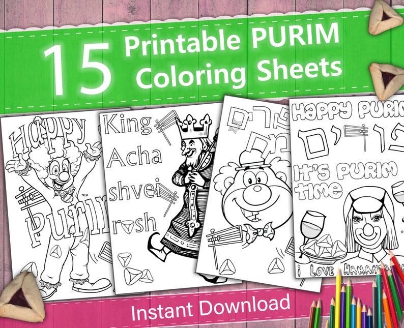Downloadable Purim Colouring Sheets And Activity Pages Your Children Will Enjoy Judaica In The Spotlight