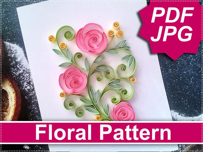 Quilling floral design templates, Paper quilling patterns